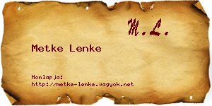 Metke Lenke névjegykártya